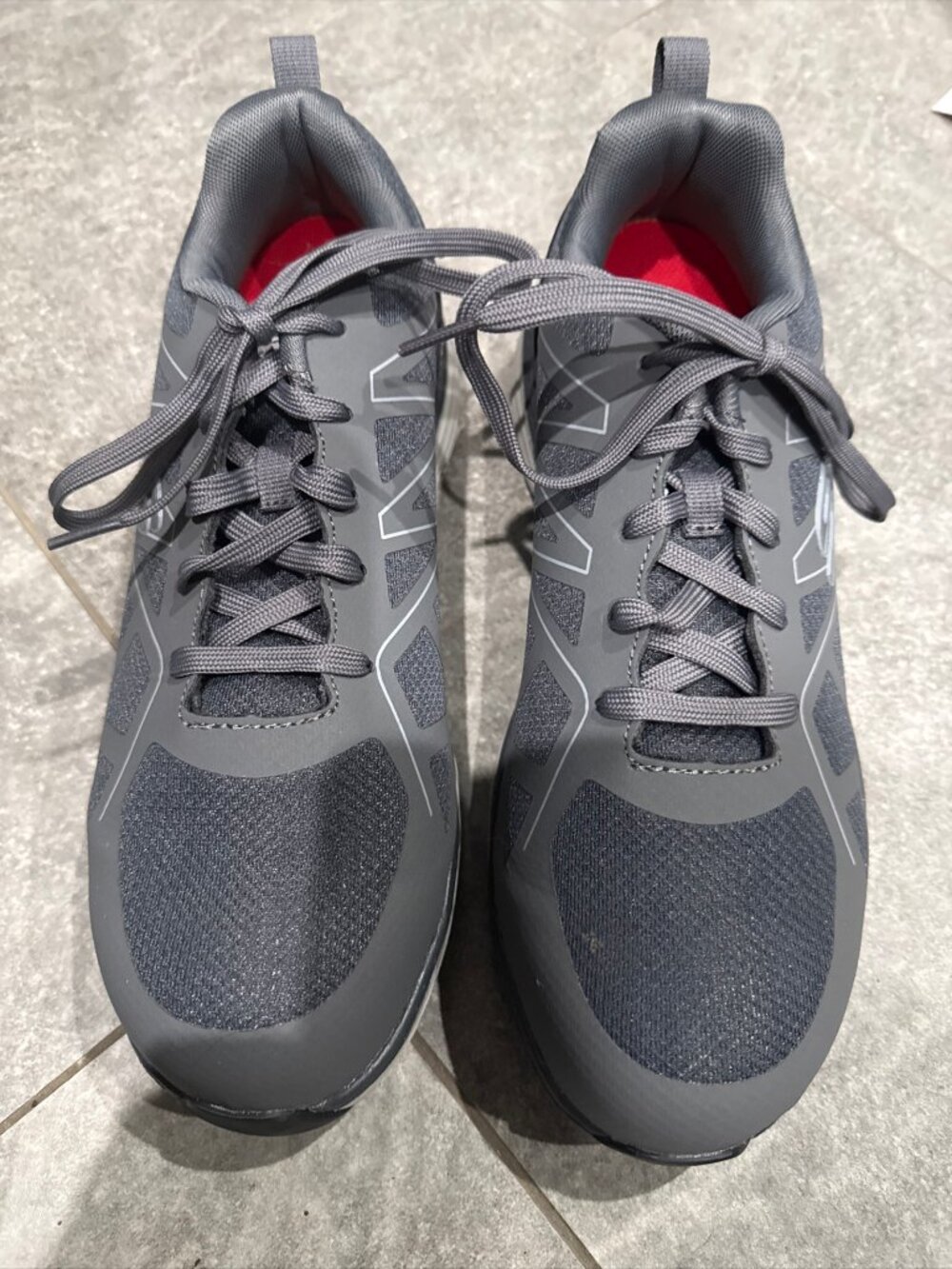 MEN'S SKECHERS GRAY ARCH FIT SR VIGORIT SAFTY TOE WORK SHOES Sz 11